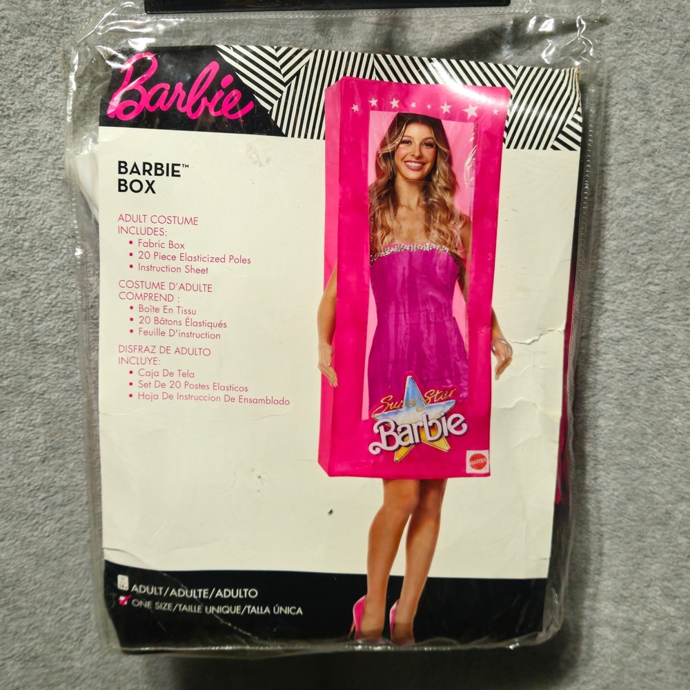 Barbie Box Costume Adult One Size Pink Official Mattel Inspirit Designs 106534PC